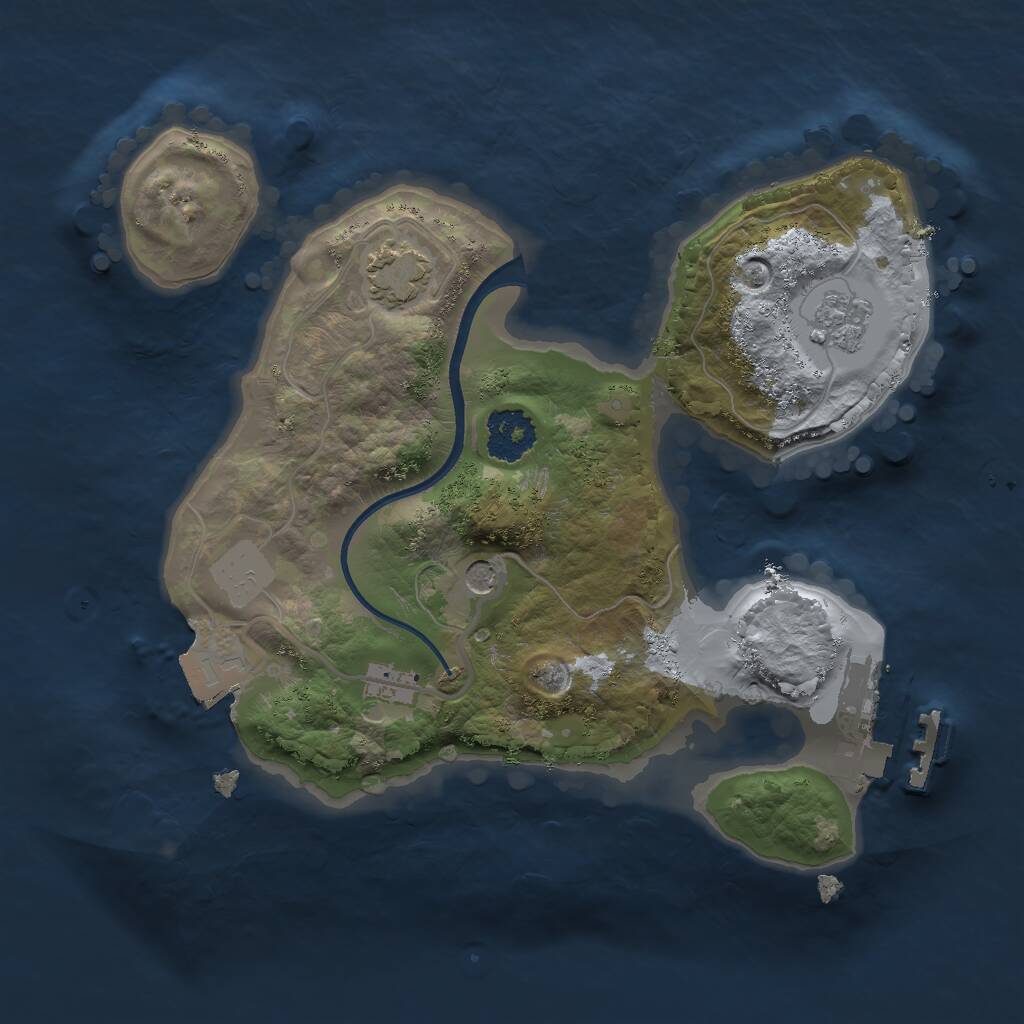 Rust Map: Procedural Map, Size: 2000, Seed: 590038127, 5 Monuments