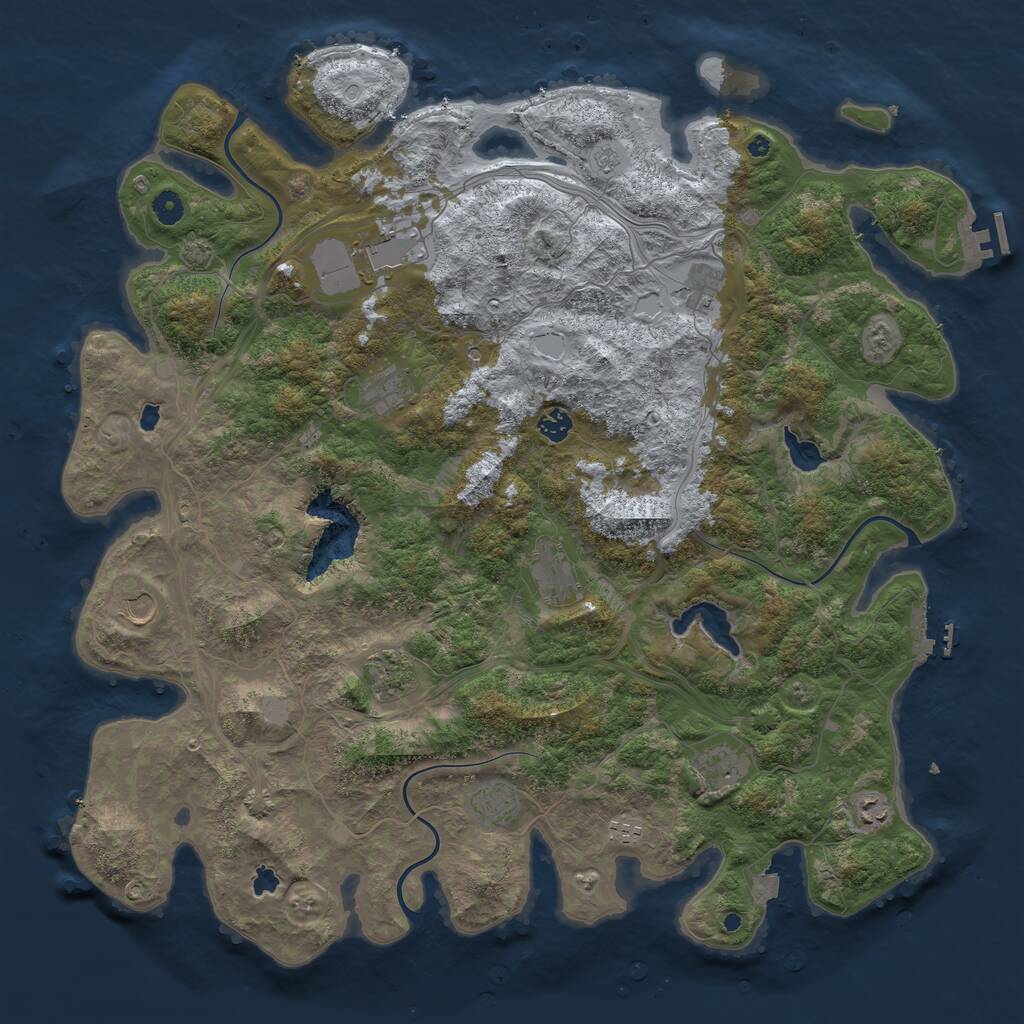 Rust Map: Procedural Map, Size: 4800, Seed: 474339322, 17 Monuments