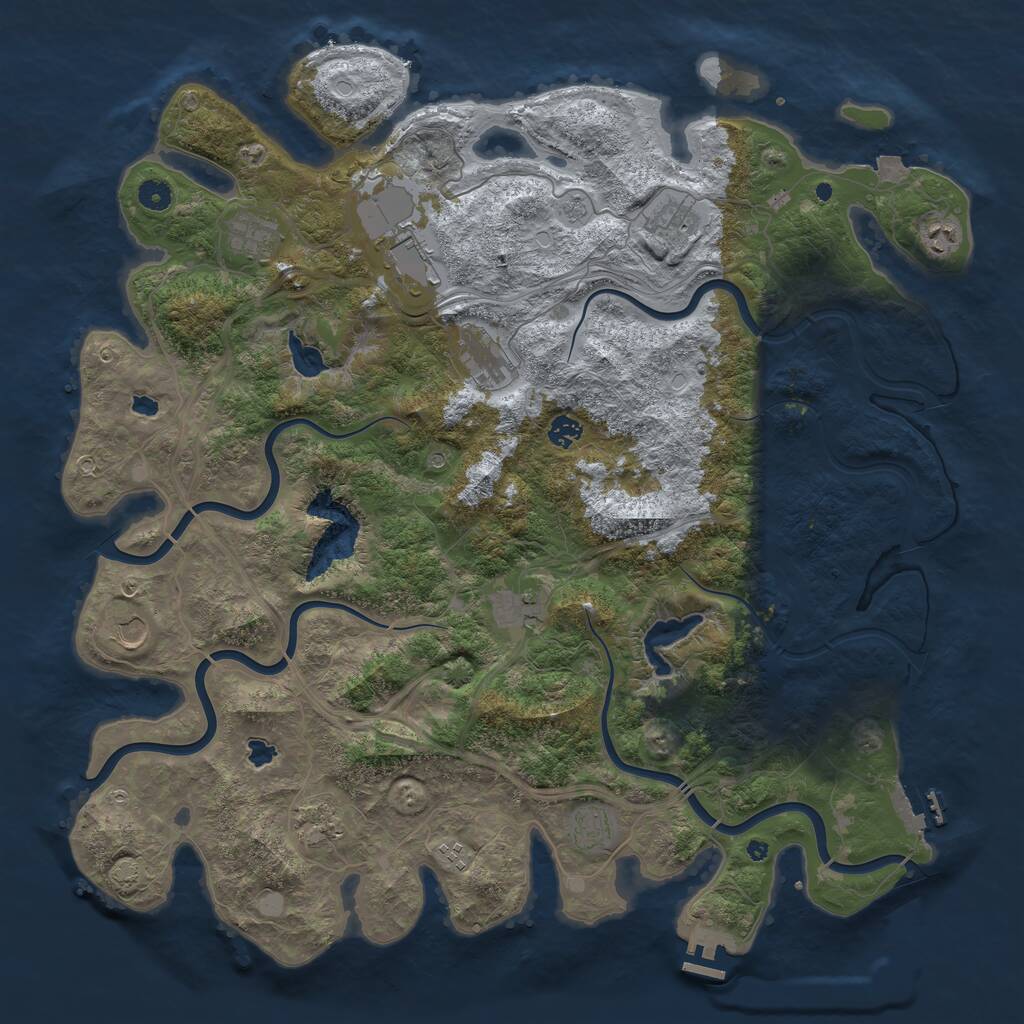 Rust Map: Procedural Map, Size: 4800, Seed: 474339322, 17 Monuments