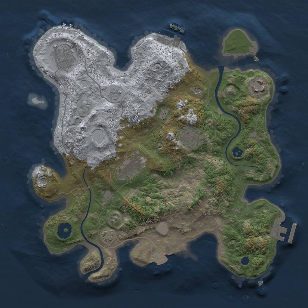 Rust Map: Procedural Map, Size: 3000, Seed: 355820026, 10 Monuments