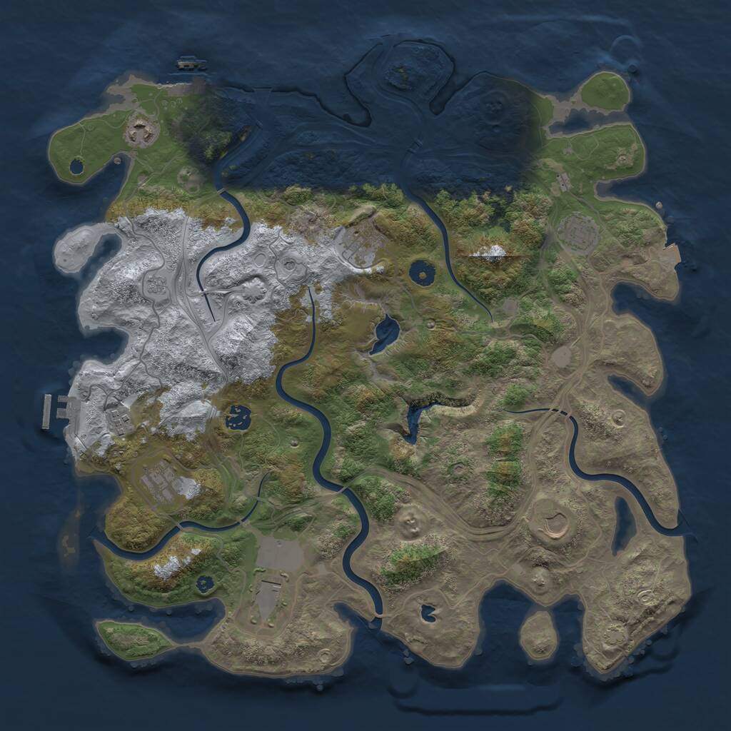 Rust Map: Procedural Map, Size: 4250, Seed: 1957296898, 14 Monuments
