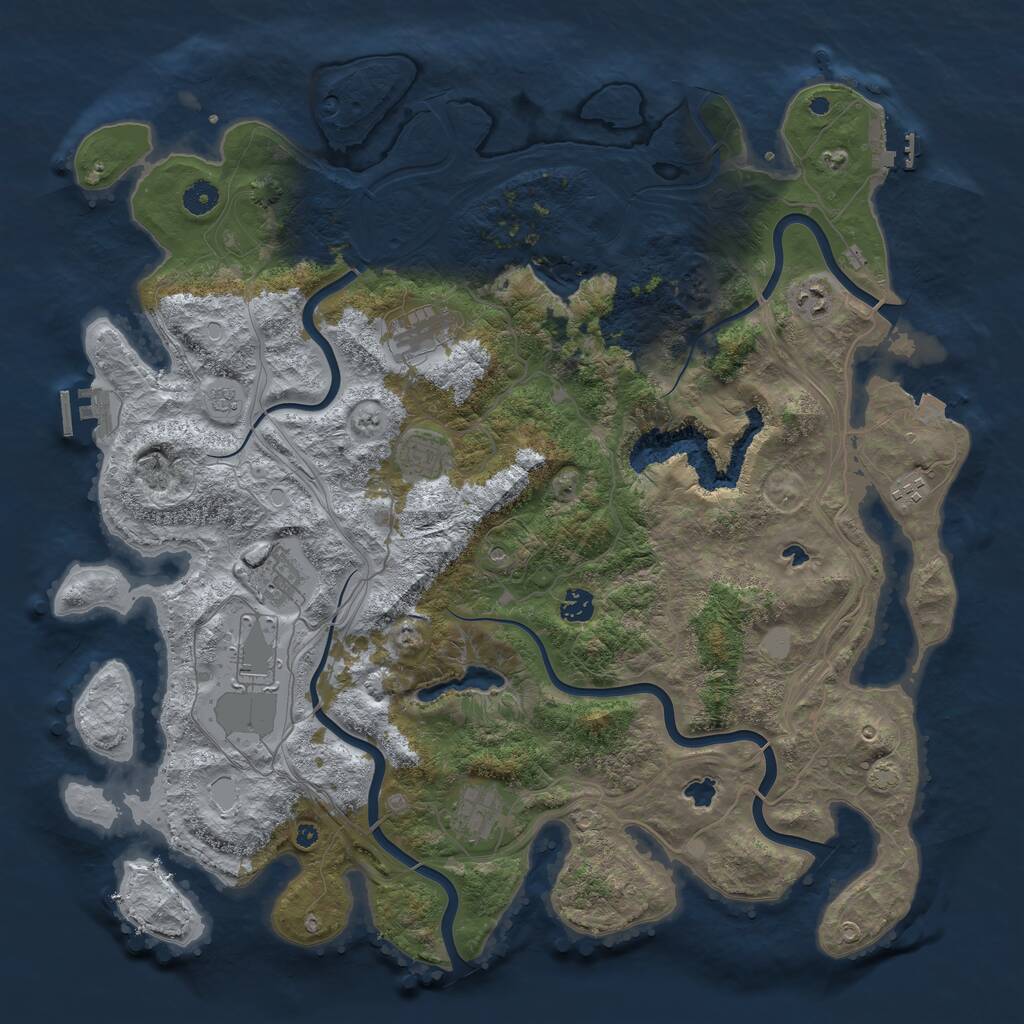 Rust Map: Procedural Map, Size: 4500, Seed: 228515175, 14 Monuments