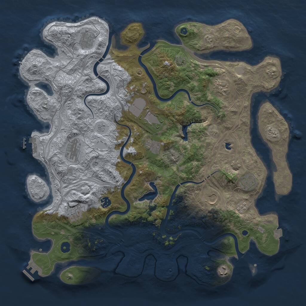 Rust Map: Procedural Map, Size: 4400, Seed: 900309819, 17 Monuments