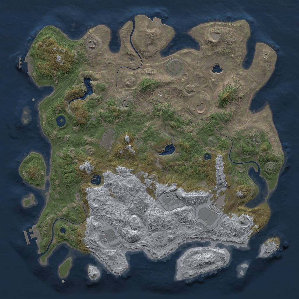 Rust Map: Procedural Map, Size: 4250, Seed: 1366533009, 16 Monuments
