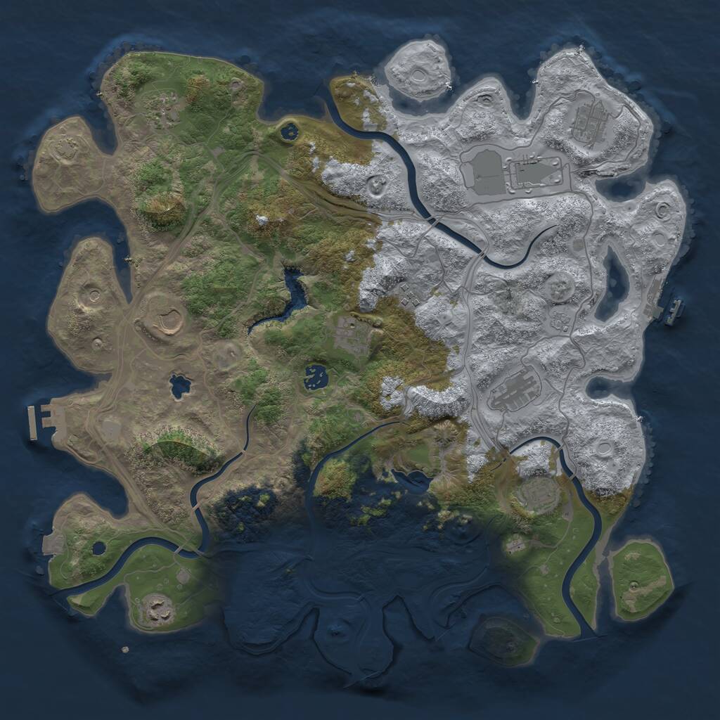 Rust Map: Procedural Map, Size: 4250, Seed: 1183642954, 16 Monuments