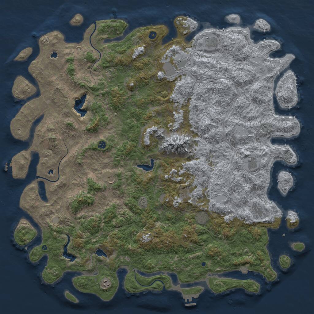 Rust Map: Procedural Map, Size: 6000, Seed: 5543456, 17 Monuments