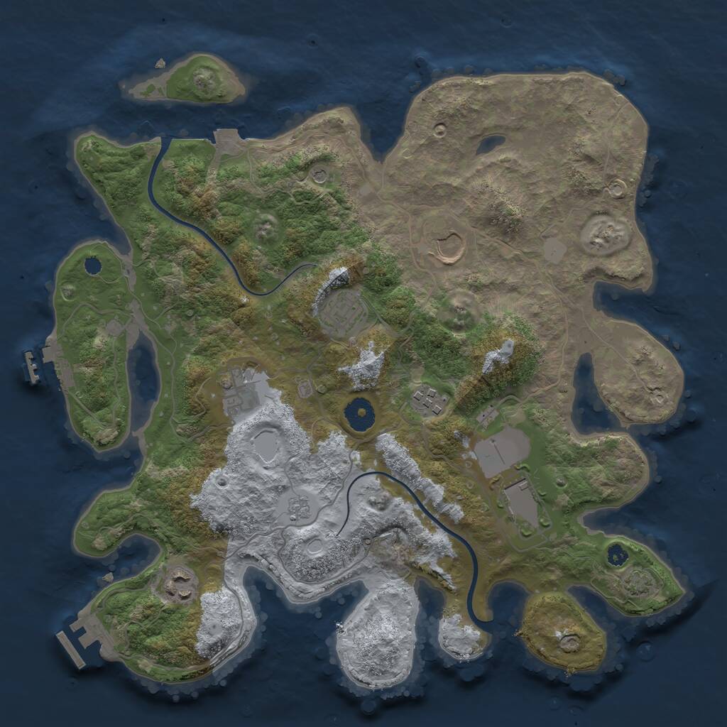Rust Map: Procedural Map, Size: 3500, Seed: 1404931105, 12 Monuments