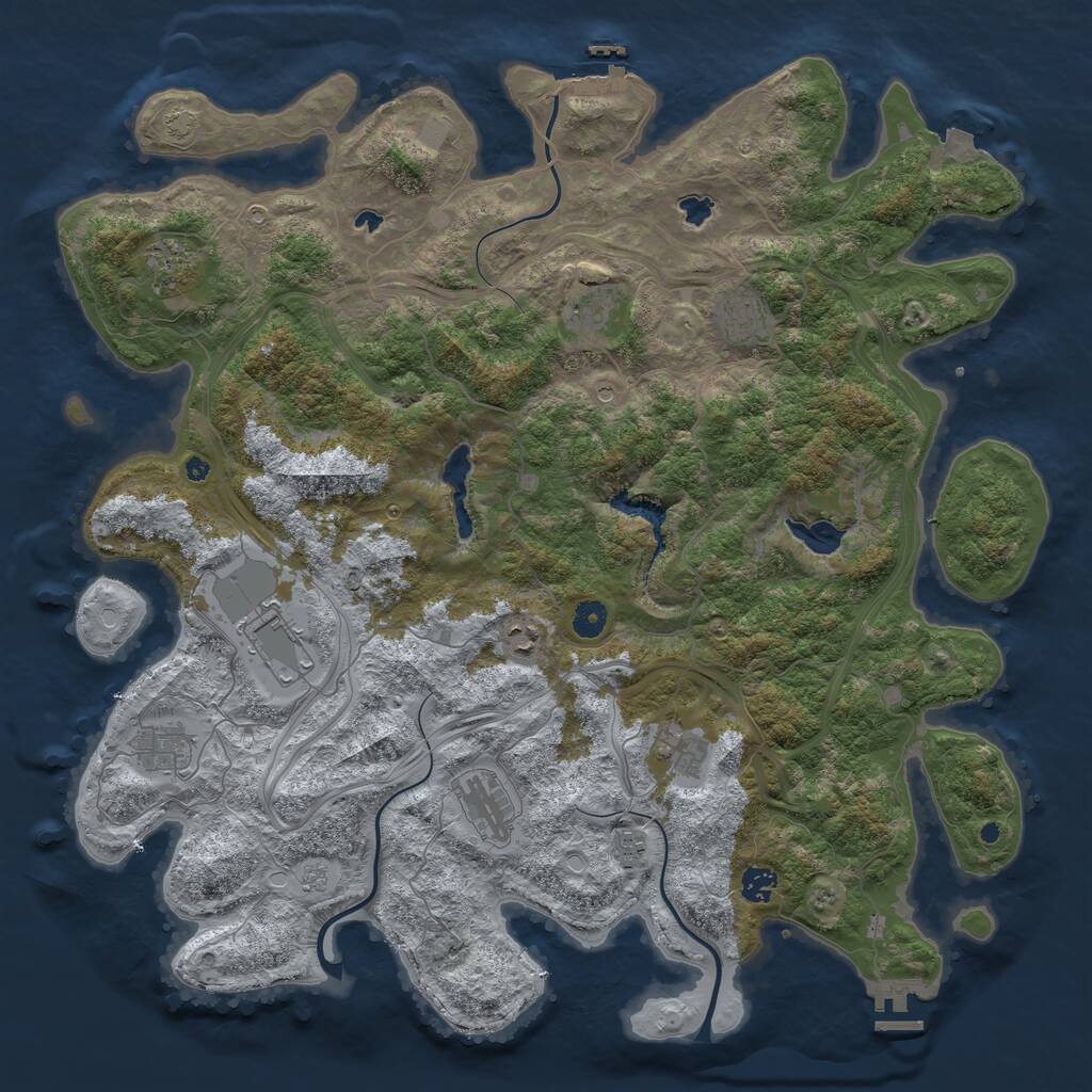 Rust Map: Procedural Map, Size: 4545, Seed: 1911108965, 16 Monuments
