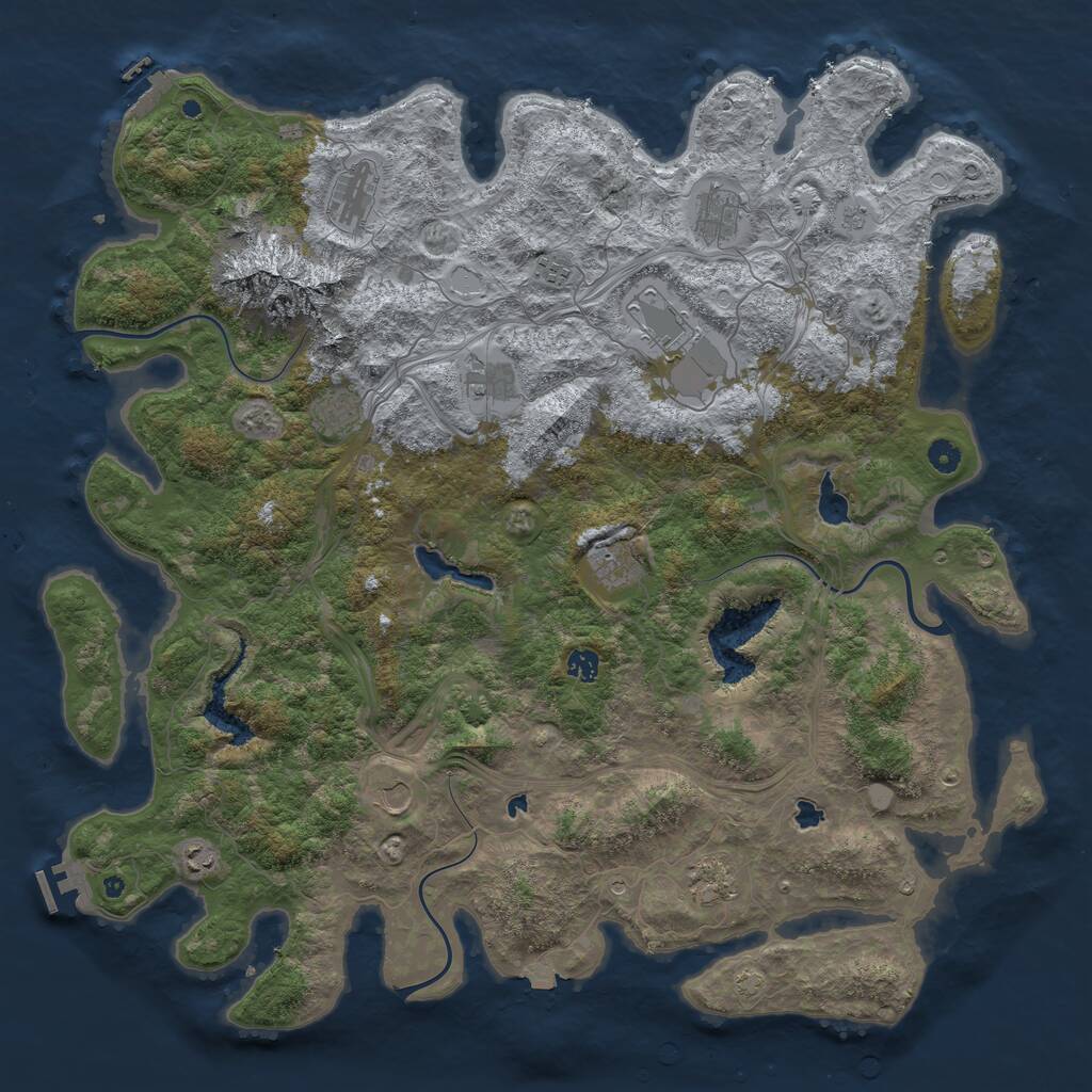 Rust Map: Procedural Map, Size: 5000, Seed: 400, 17 Monuments