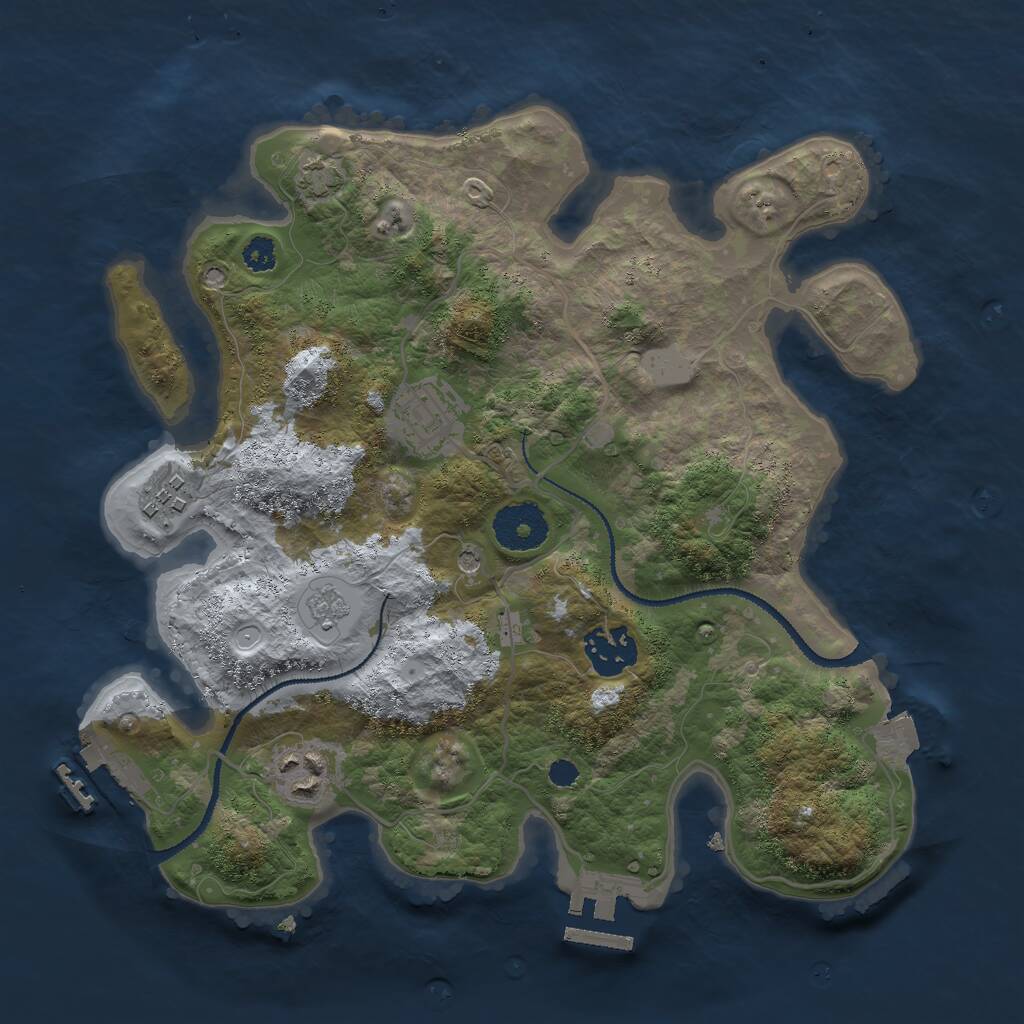 Rust Map: Procedural Map, Size: 3000, Seed: 949789164, 10 Monuments