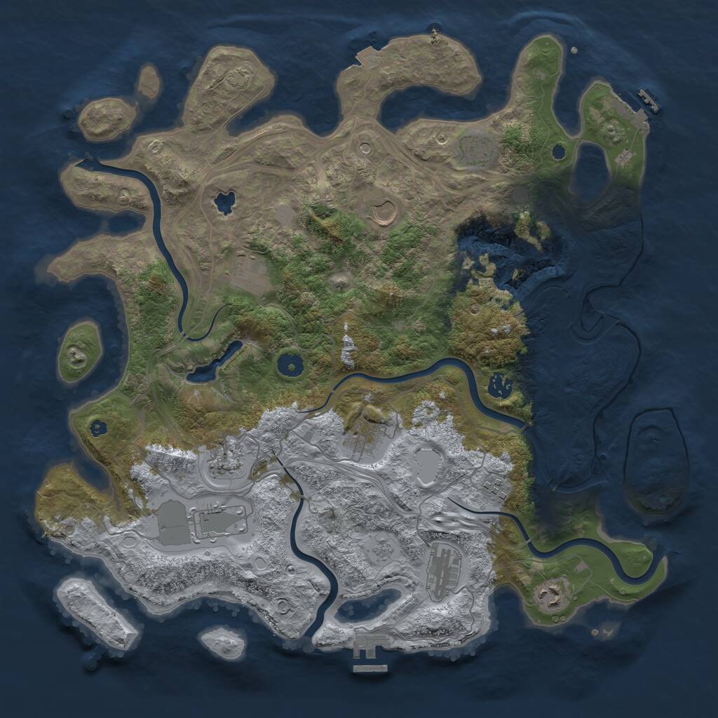 Rust Map: Procedural Map, Size: 4250, Seed: 546147559, 16 Monuments