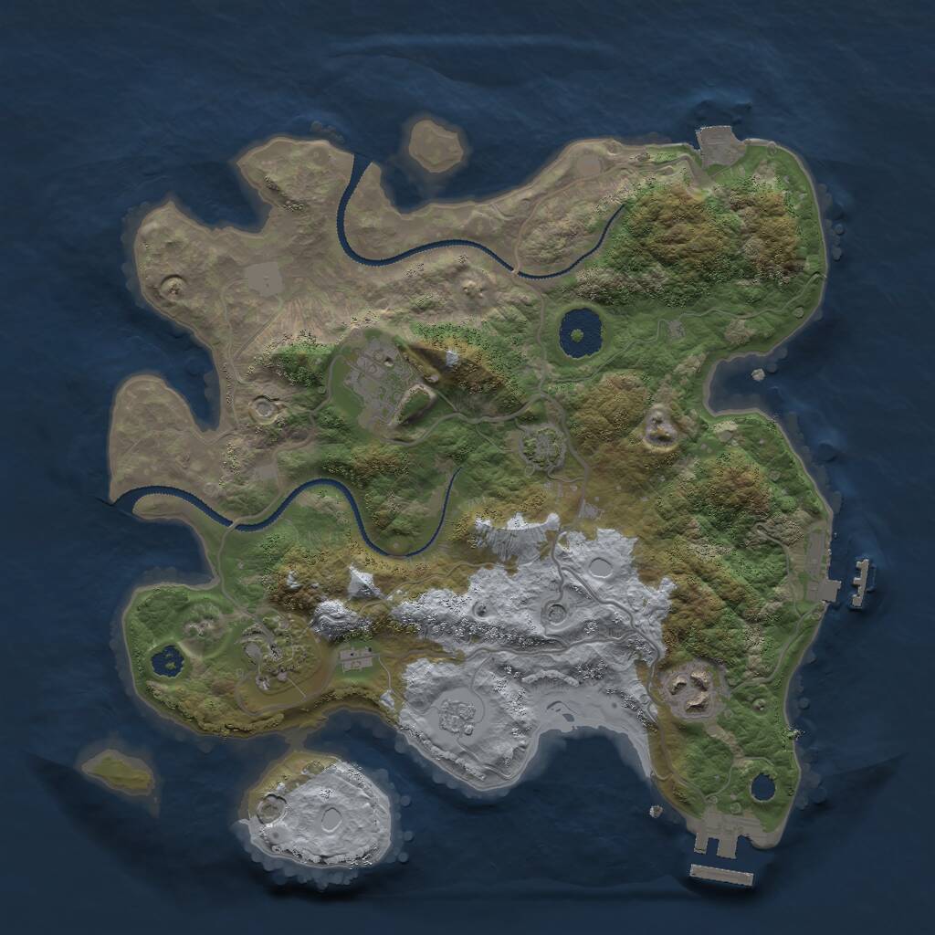 Rust Map: Procedural Map, Size: 3000, Seed: 31856, 9 Monuments