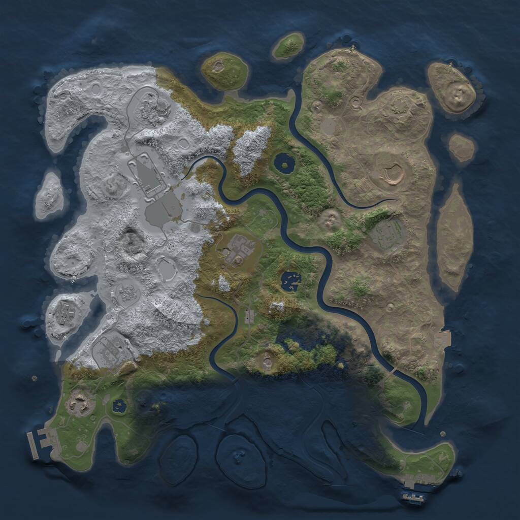 Rust Map: Procedural Map, Size: 3750, Seed: 508075528, 15 Monuments