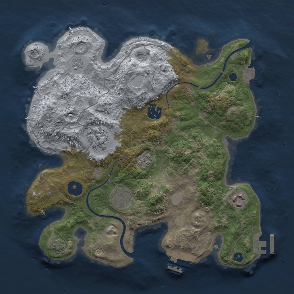 Rust Map: Procedural Map, Size: 3000, Seed: 13007, 11 Monuments