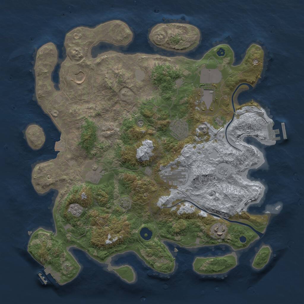 Rust Map: Procedural Map, Size: 3700, Seed: 45000, 13 Monuments