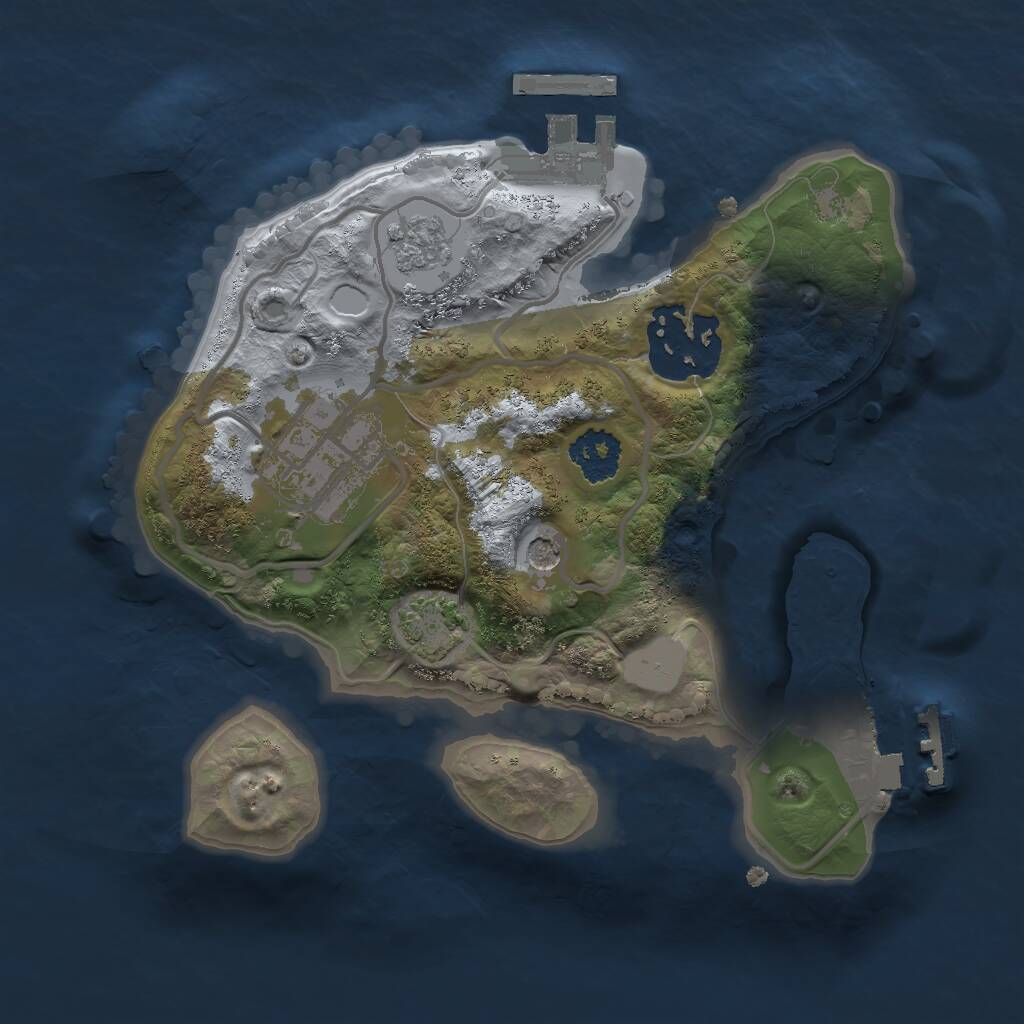 Rust Map: Procedural Map, Size: 2000, Seed: 83756573, 8 Monuments