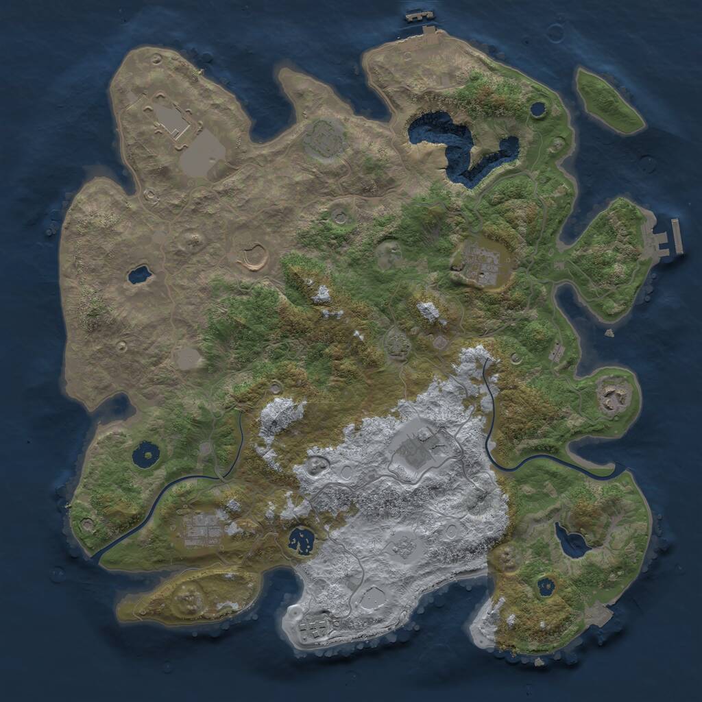 Rust Map: Procedural Map, Size: 4000, Seed: 171907387, 15 Monuments