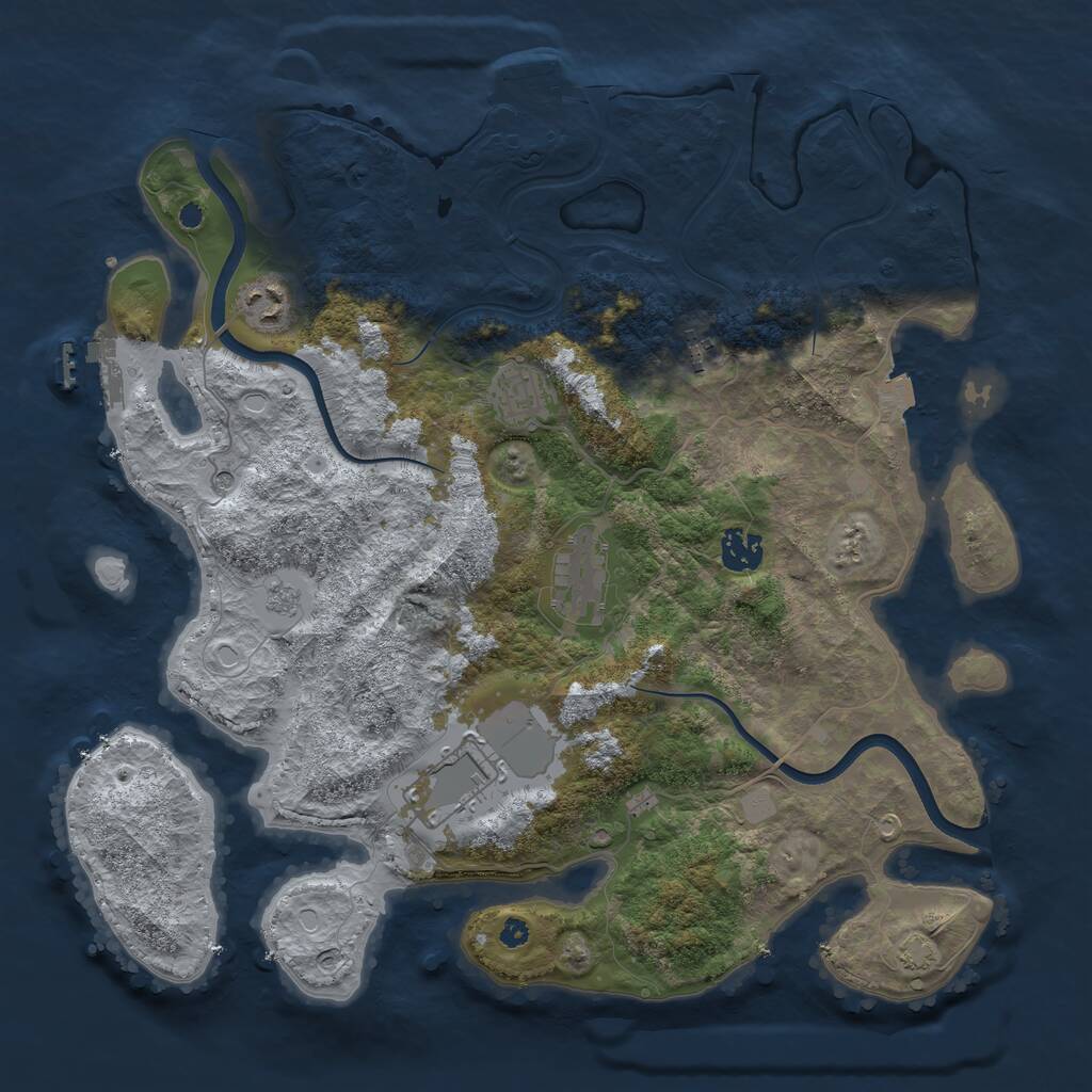 Rust Map: Procedural Map, Size: 3750, Seed: 125939522, 12 Monuments