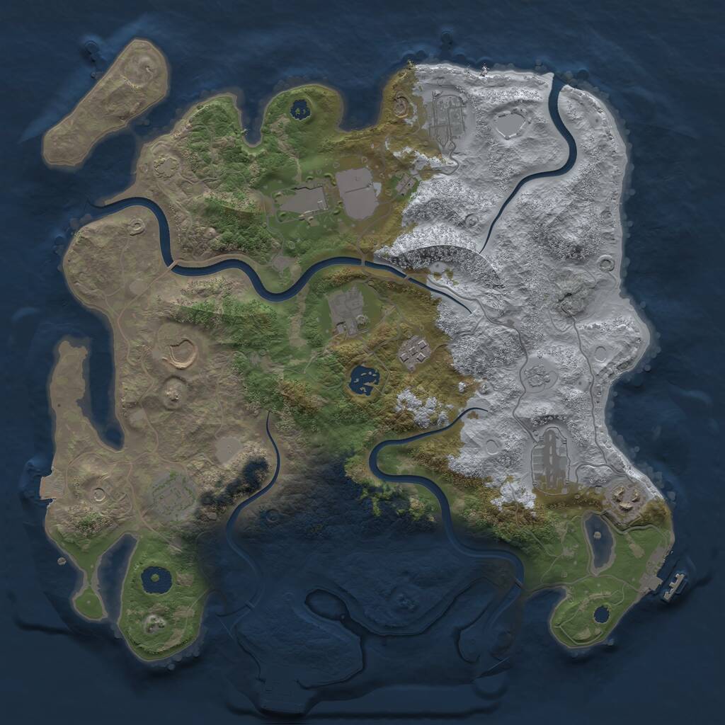 Rust Map: Procedural Map, Size: 3700, Seed: 27952001, 15 Monuments