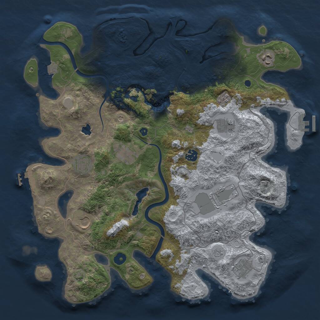 Rust Map: Procedural Map, Size: 4000, Seed: 1203536896, 15 Monuments