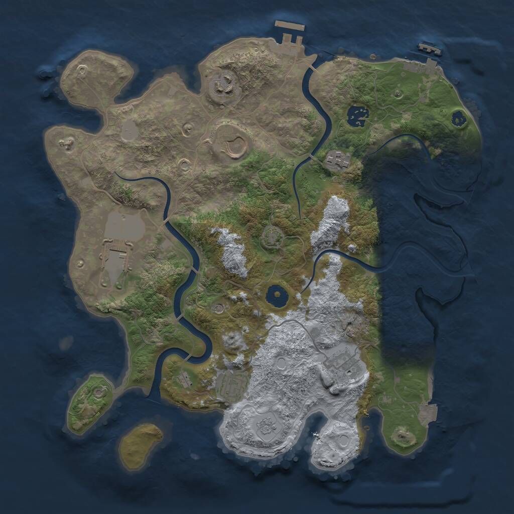 Rust Map: Procedural Map, Size: 3500, Seed: 482514796, 13 Monuments