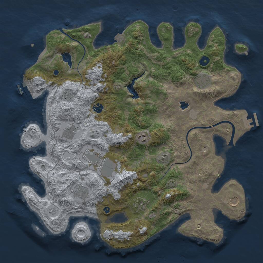 Rust Map: Procedural Map, Size: 4000, Seed: 1219217069, 15 Monuments