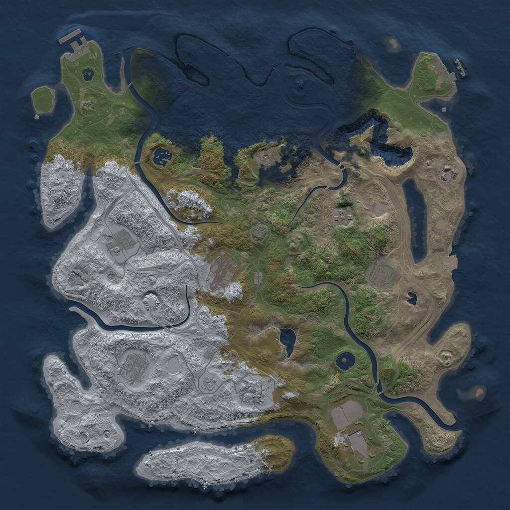 Rust Map: Procedural Map, Size: 4250, Seed: 127357389, 16 Monuments