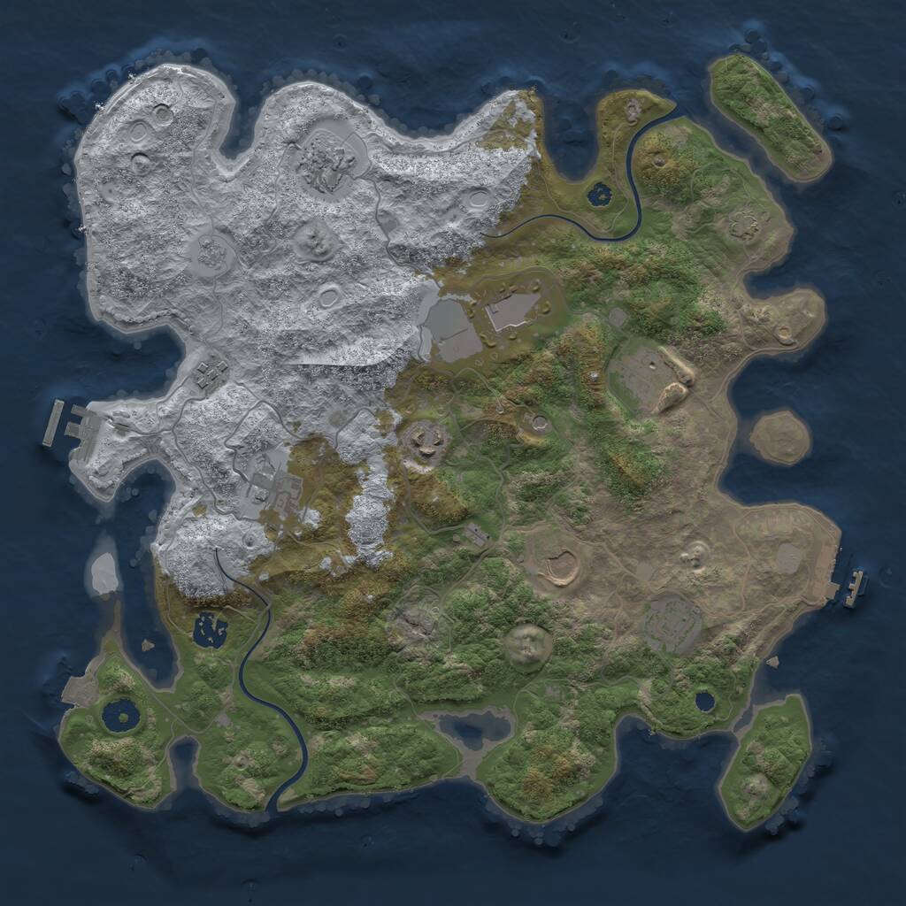 Rust Map: Procedural Map, Size: 3850, Seed: 1560317060, 15 Monuments