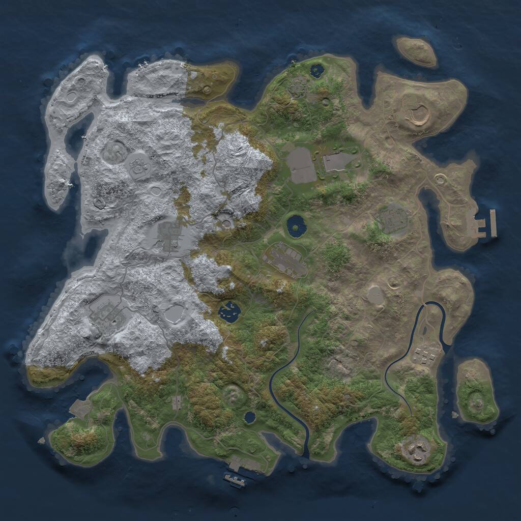 Rust Map: Procedural Map, Size: 3800, Seed: 9234783, 15 Monuments