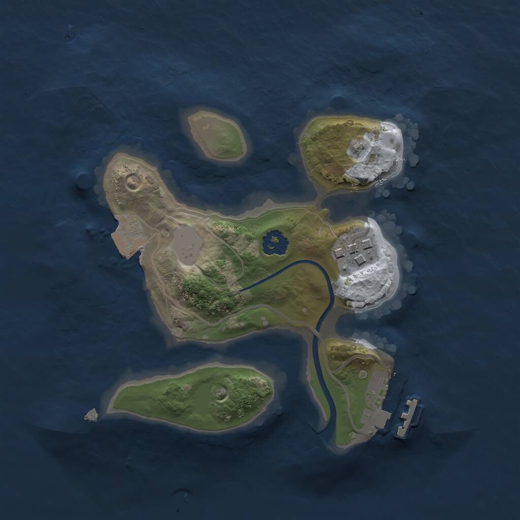 Rust Map: Procedural Map, Size: 2000, Seed: 1621286217, 3 Monuments