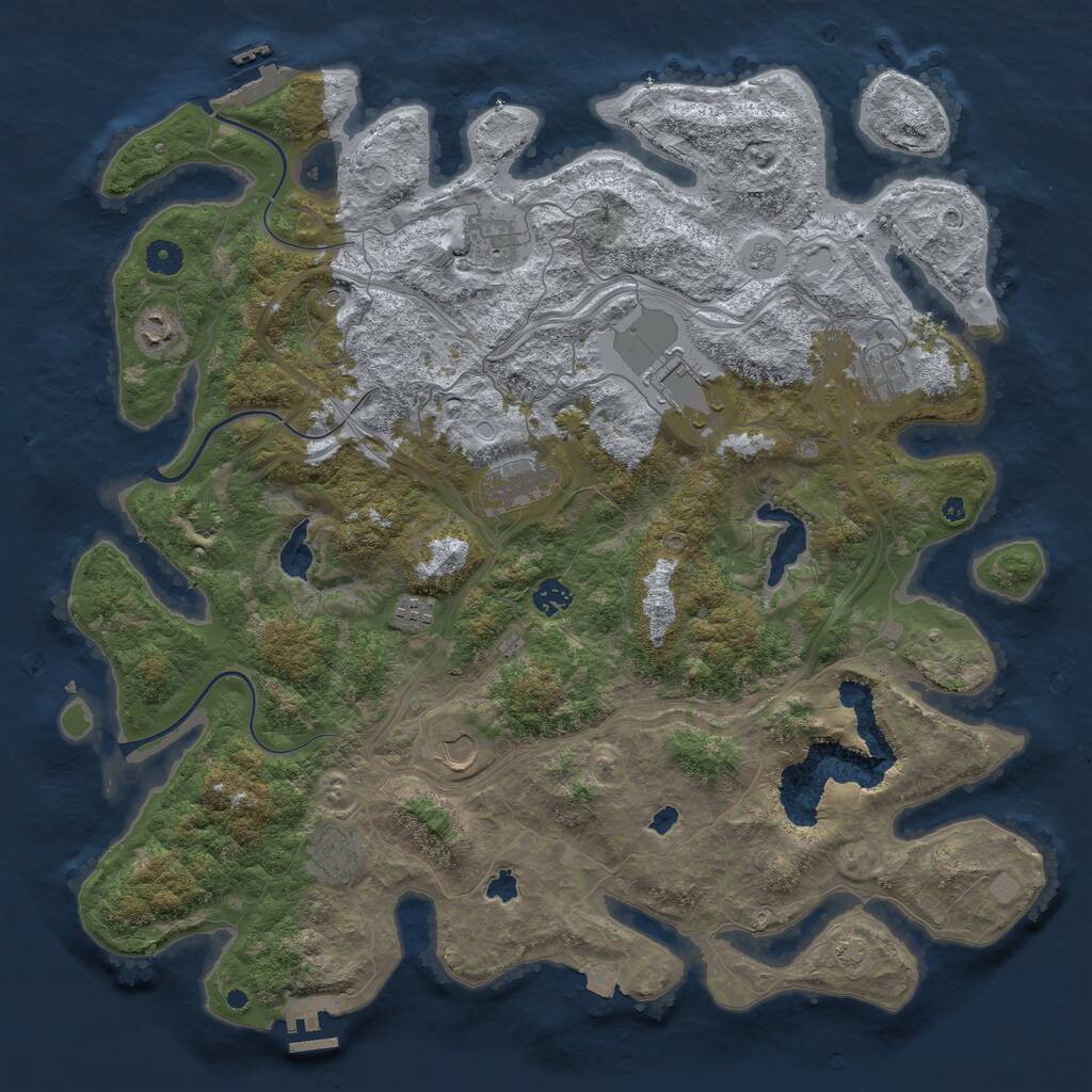 Rust Map: Procedural Map, Size: 4500, Seed: 56886964, 15 Monuments