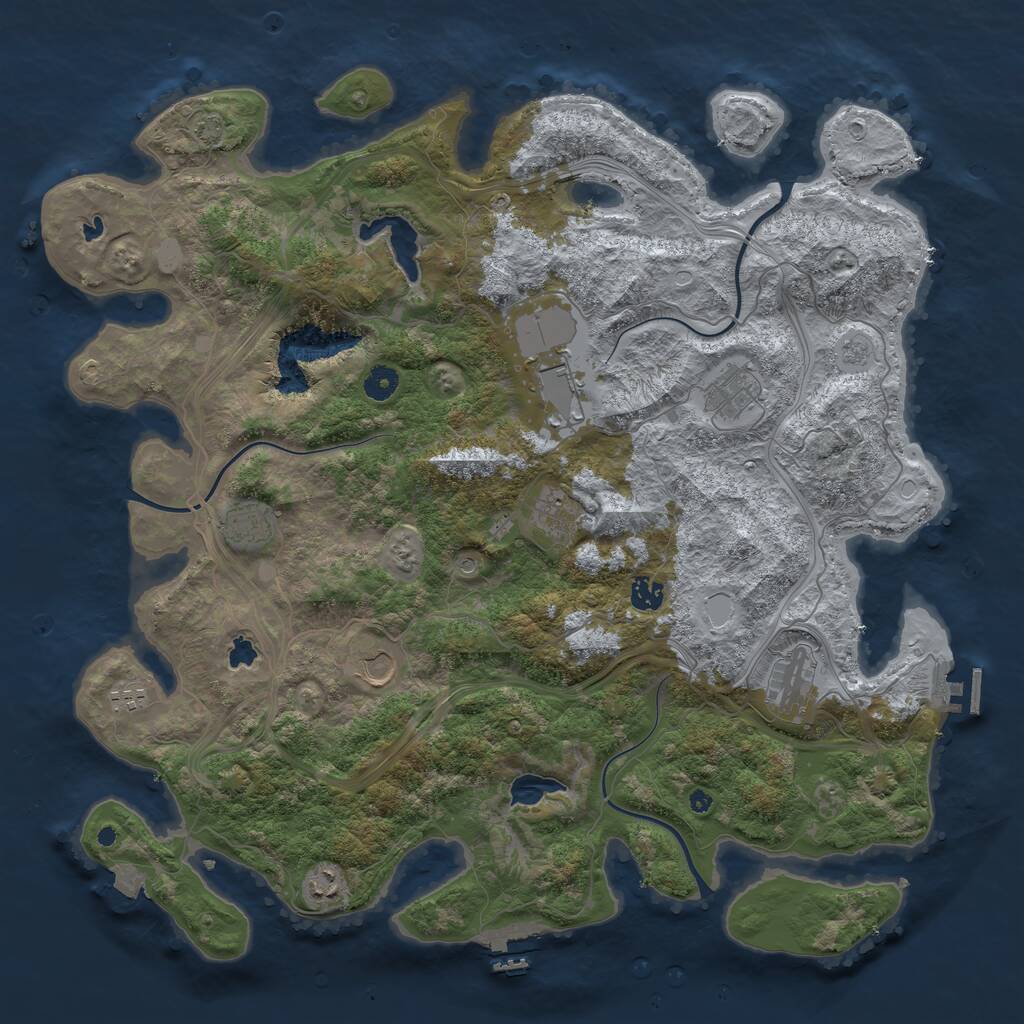 Rust Map: Procedural Map, Size: 4500, Seed: 340980485, 15 Monuments