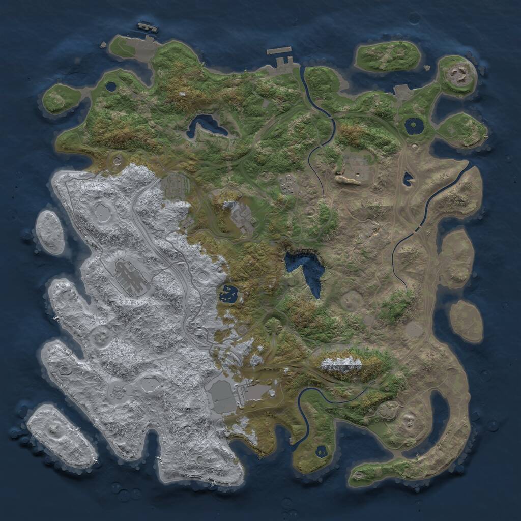 Rust Map: Procedural Map, Size: 4250, Seed: 475330282, 14 Monuments