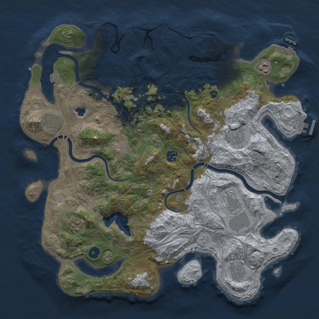 Rust Map: Procedural Map, Size: 4250, Seed: 342775817, 15 Monuments