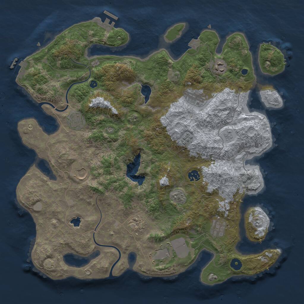 Rust Map: Procedural Map, Size: 4000, Seed: 865000216, 15 Monuments