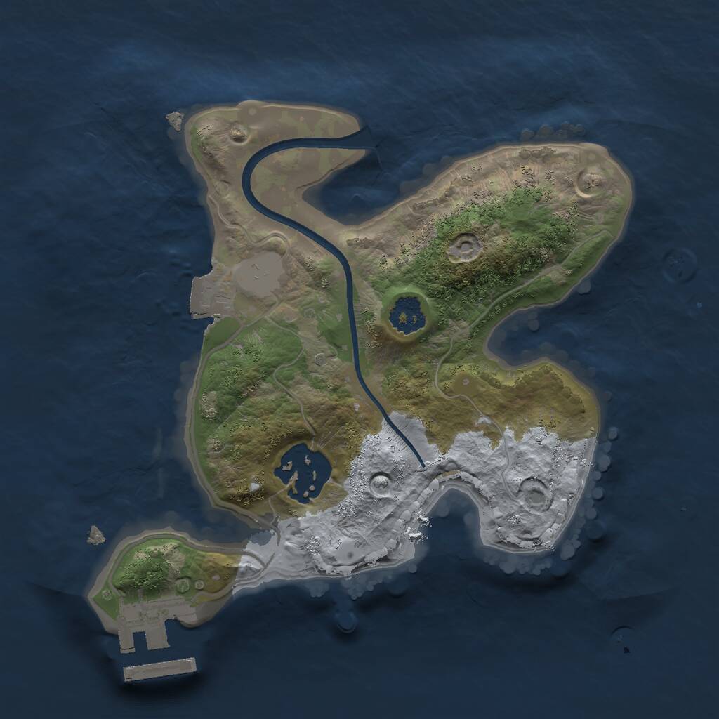 Rust Map: Procedural Map, Size: 2000, Seed: 17762673, 3 Monuments