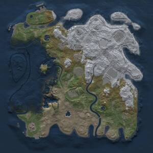 Thumbnail Rust Map: Procedural Map, Size: 4000, Seed: 551267, 15 Monuments