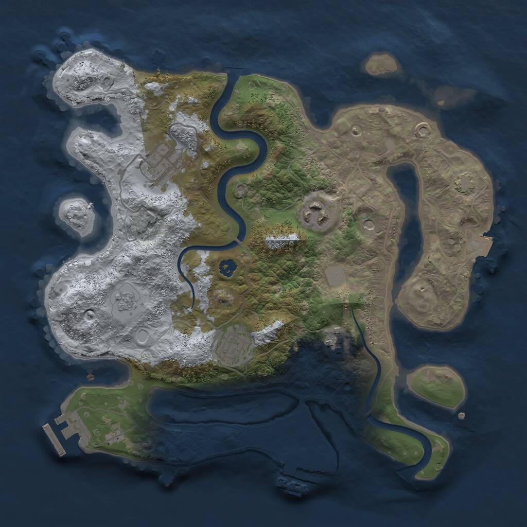 Rust Map: Procedural Map, Size: 3000, Seed: 949950960, 10 Monuments