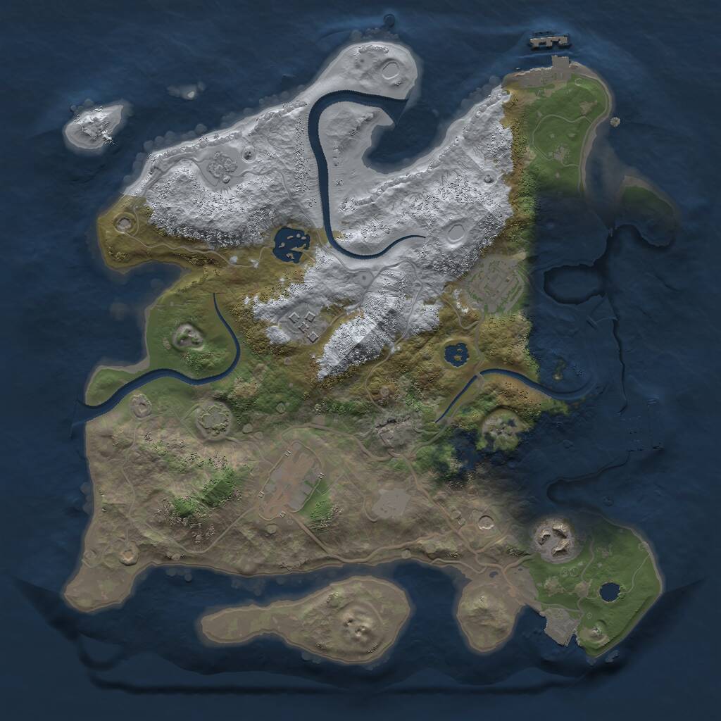 Rust Map: Procedural Map, Size: 3000, Seed: 472387275, 11 Monuments