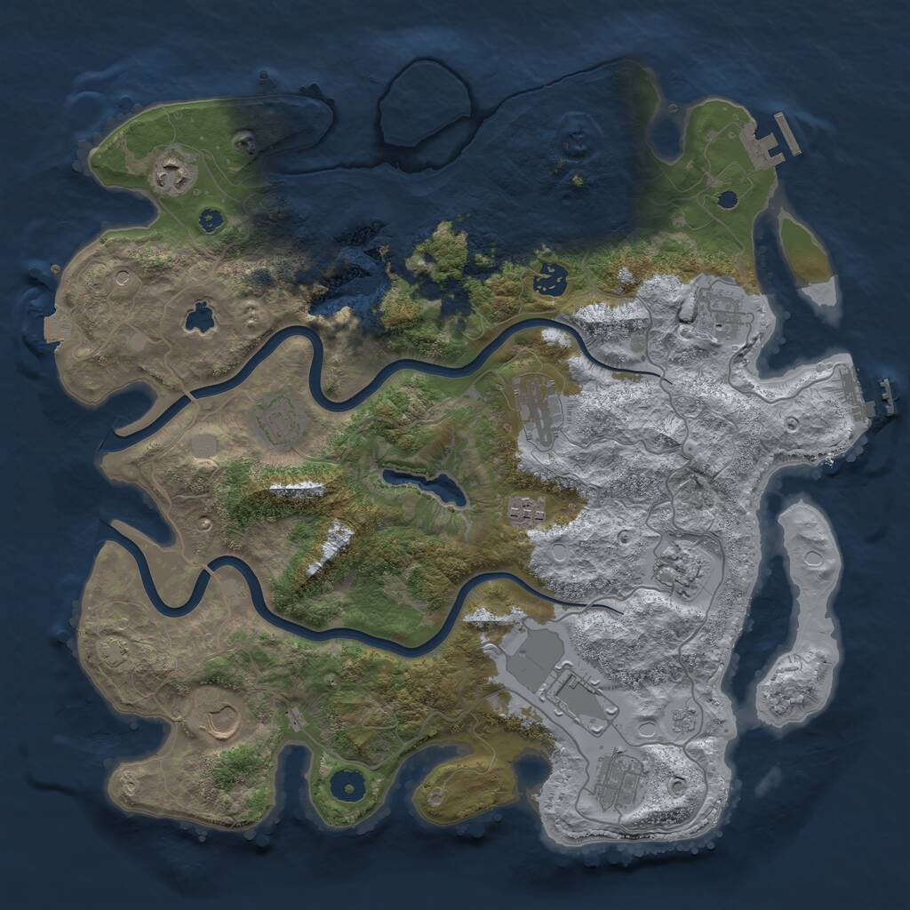 Rust Map: Procedural Map, Size: 4000, Seed: 773485989, 16 Monuments