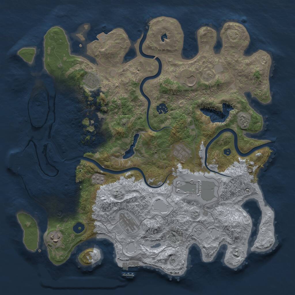 Rust Map: Procedural Map, Size: 4000, Seed: 1207897363, 15 Monuments