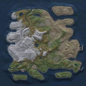 Thumbnail Rust Map: Procedural Map, Size: 3500, Seed: 12398, 13 Monuments