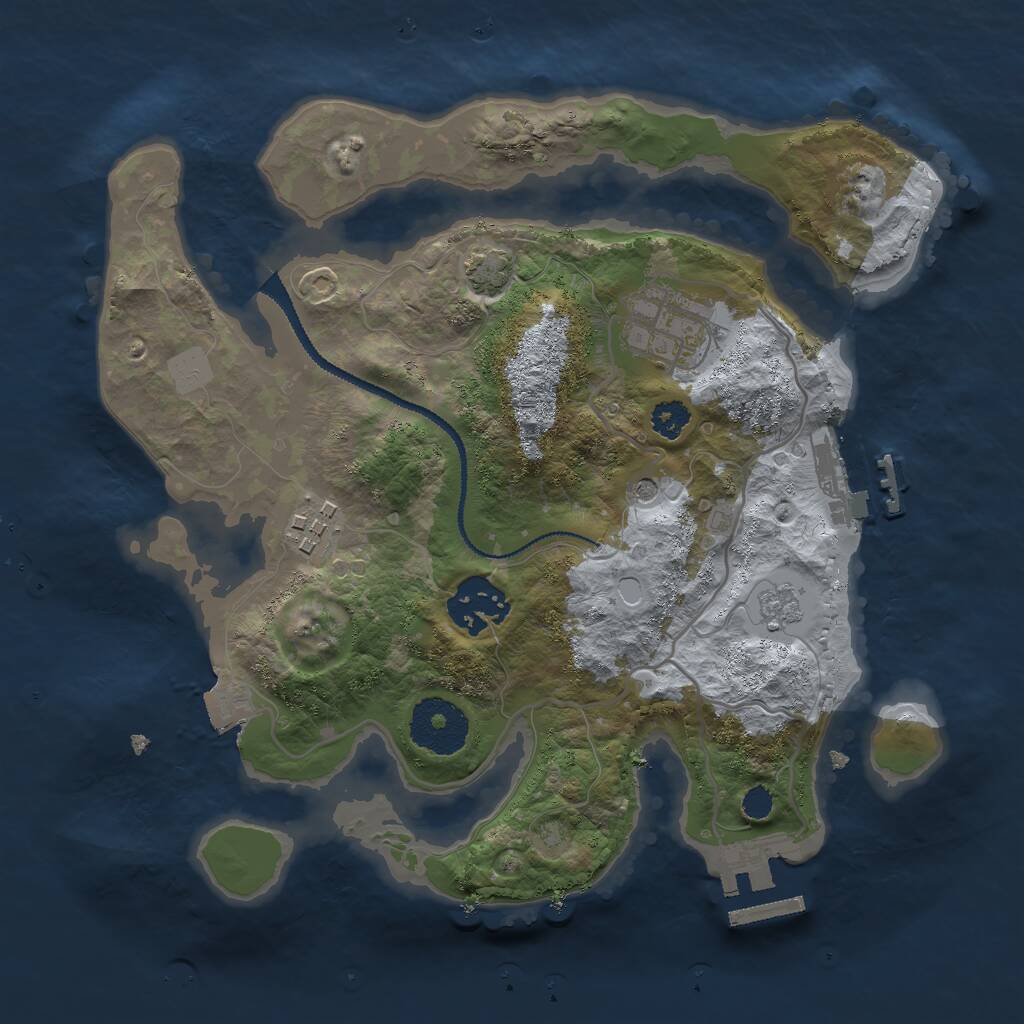 Rust Map: Procedural Map, Size: 2700, Seed: 5209, 9 Monuments