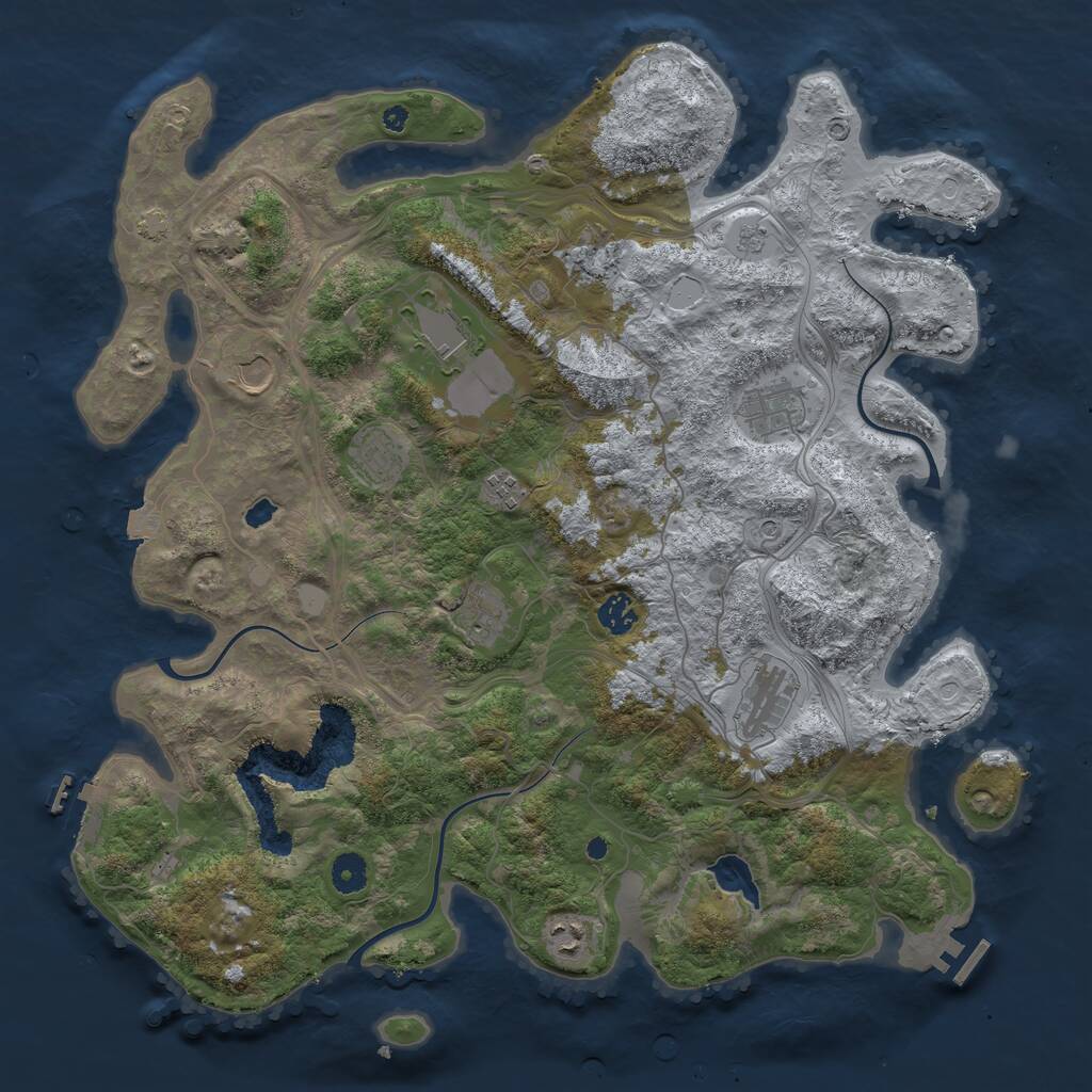 Rust Map: Procedural Map, Size: 4250, Seed: 264860919, 16 Monuments