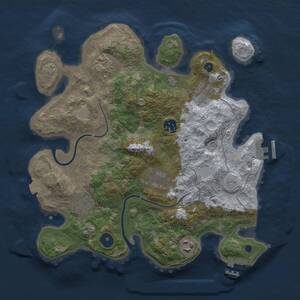 Thumbnail Rust Map: Procedural Map, Size: 3300, Seed: 298215303, 12 Monuments