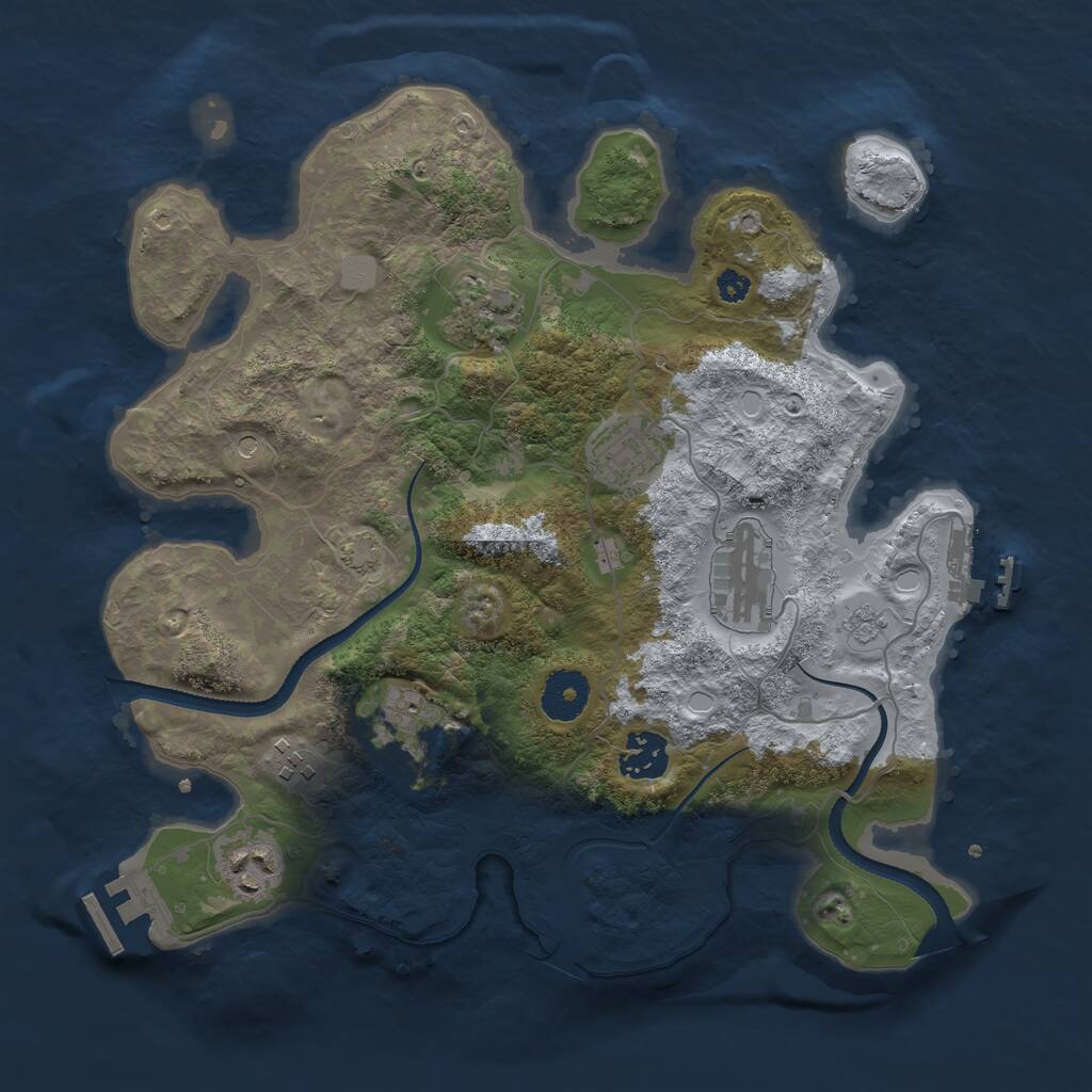 Rust Map: Procedural Map, Size: 3300, Seed: 298215303, 13 Monuments