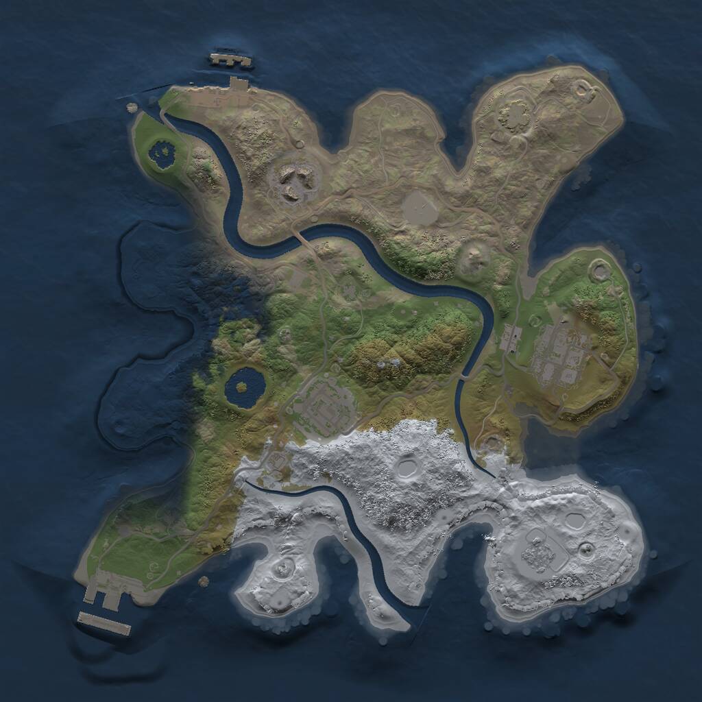 Rust Map: Procedural Map, Size: 2650, Seed: 2144654814, 8 Monuments