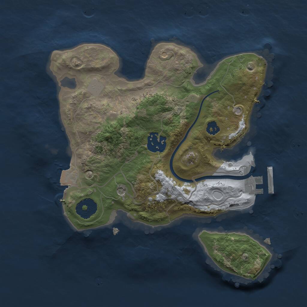 Rust Map: Procedural Map, Size: 2300, Seed: 1595801499, 4 Monuments