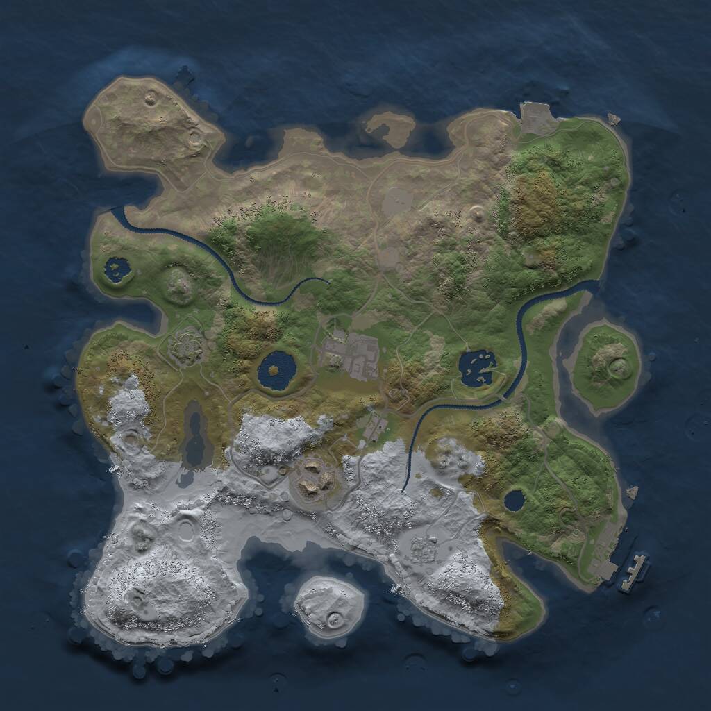 Rust Map: Procedural Map, Size: 2800, Seed: 697814399, 7 Monuments