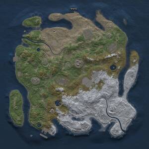 Thumbnail Rust Map: Procedural Map, Size: 3700, Seed: 509079293, 13 Monuments